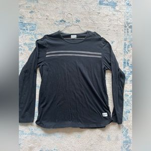 Hurley Black Long Sleeve T-Shirt with Gold Chest Stripe
